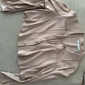 Zara Taupe Satin Shirt